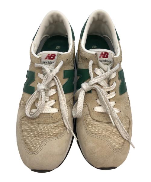 NEW BALANCE（ニューバランス）NEW BALANCE (ニューバランス) ローカットスニーカー ベージュ×グリーン サイズ:28.5の古着・服飾アイテム