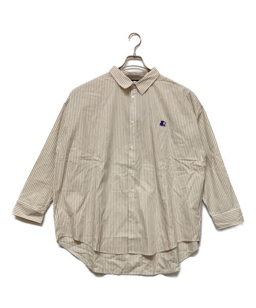 STARTER BLACK LABEL（スターターブラックレーベル）STARTER BLACK LABEL (スターターブラックレーベル) 長袖シャツ ベージュ×ホワイト サイズ:46の古着・服飾アイテム