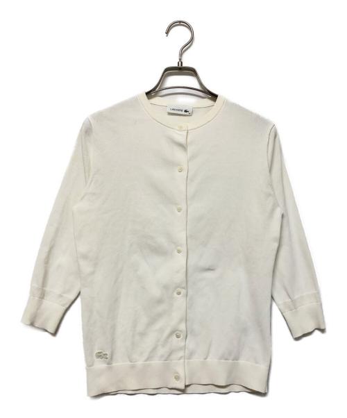 LACOSTE（ラコステ）LACOSTE (ラコステ) 薄手カーディガン ホワイト サイズ:SIZE 34の古着・服飾アイテム