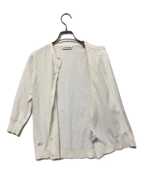 LACOSTE（ラコステ）LACOSTE (ラコステ) 薄手カーディガン ホワイト サイズ:SIZE 34の古着・服飾アイテム