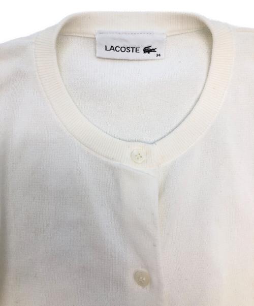 LACOSTE（ラコステ）LACOSTE (ラコステ) 薄手カーディガン ホワイト サイズ:SIZE 34の古着・服飾アイテム
