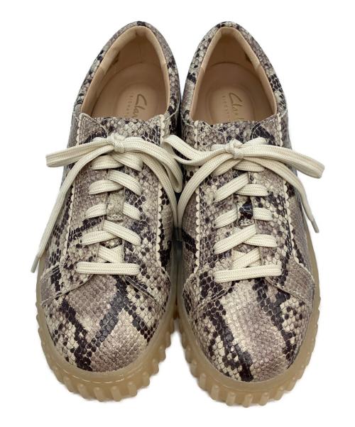 CLARKS（クラークス）CLARKS (クラークス) メイヒルウォーク ブラウン×ベージュ サイズ:24の古着・服飾アイテム