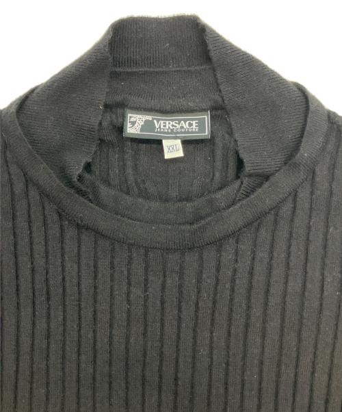 VERSACE JEANS COUTURE（ヴェルサーチ ジーンズクチュール）VERSACE JEANS COUTURE (ヴェルサーチ ジーンズクチュール) 厚手ニット ブラック サイズ:XXLの古着・服飾アイテム
