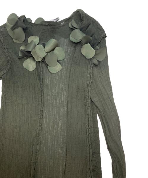 me ISSEY MIYAKE（ミーイッセイ ミヤケ）me ISSEY MIYAKE (ミーイッセイ ミヤケ) 薄手カーディガン グリーン サイズ:不明の古着・服飾アイテム