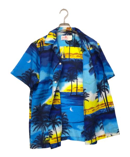 island fashions（アイランドファッション）island fashions (アイランドファッション) 半袖シャツ ブルー×イエロー サイズ:SMLの古着・服飾アイテム