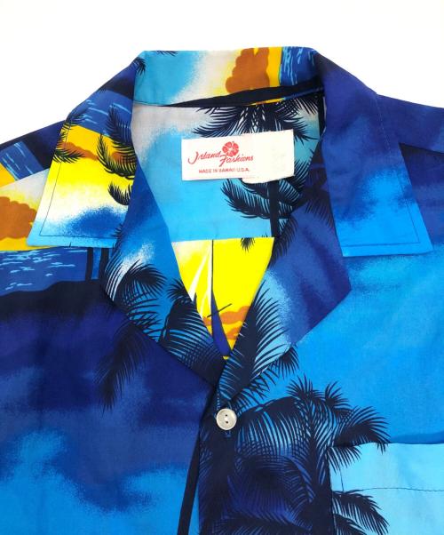 island fashions（アイランドファッション）island fashions (アイランドファッション) 半袖シャツ ブルー×イエロー サイズ:SMLの古着・服飾アイテム