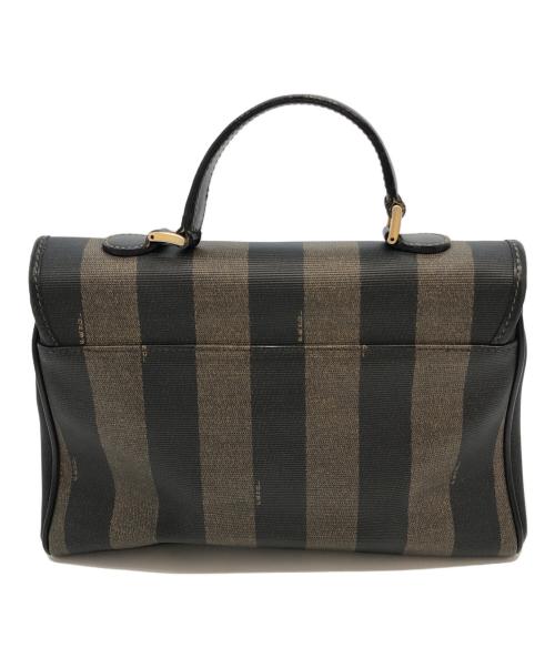 FENDI（フェンディ）FENDI (フェンディ) ペカン柄2WAYハンドバッグ ブラック×ブラウンの古着・服飾アイテム