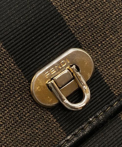 FENDI（フェンディ）FENDI (フェンディ) ペカン柄2WAYハンドバッグ ブラック×ブラウンの古着・服飾アイテム