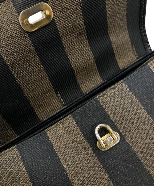 FENDI（フェンディ）FENDI (フェンディ) ペカン柄2WAYハンドバッグ ブラック×ブラウンの古着・服飾アイテム