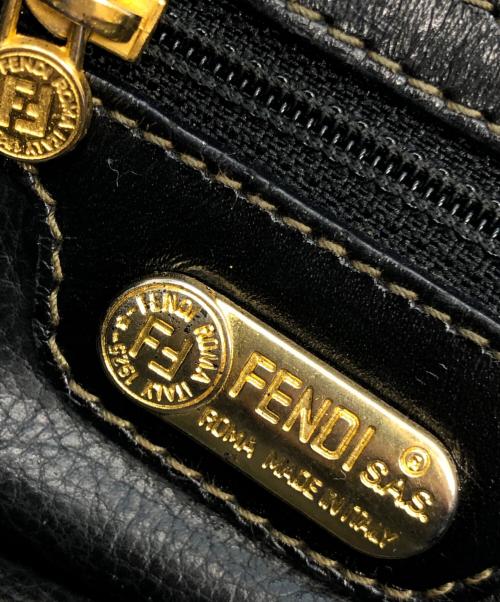 FENDI（フェンディ）FENDI (フェンディ) ペカン柄2WAYハンドバッグ ブラック×ブラウンの古着・服飾アイテム