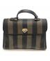 FENDI (フェンディ) ペカン柄2WAYハンドバッグ ブラック×ブラウン：18000円