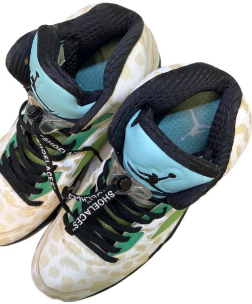 NIKE（ナイキ）NIKE (ナイキ) Air Jordan 5　ハイカットスニーカー ホワイト×グリーン サイズ:SIZE 28cmの古着・服飾アイテム