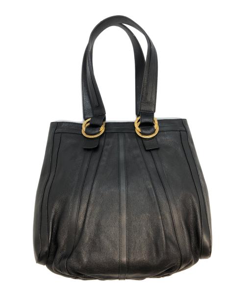 BVLGARI（ブルガリ）BVLGARI (ブルガリ) GREREL　レザートートバッグ ブラックの古着・服飾アイテム
