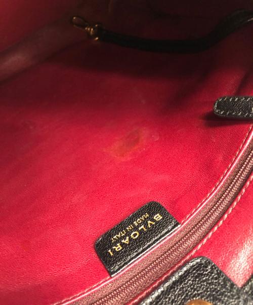 BVLGARI（ブルガリ）BVLGARI (ブルガリ) GREREL　レザートートバッグ ブラックの古着・服飾アイテム