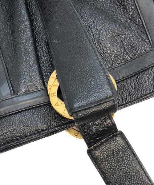BVLGARI（ブルガリ）BVLGARI (ブルガリ) GREREL　レザートートバッグ ブラックの古着・服飾アイテム