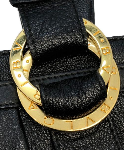 BVLGARI（ブルガリ）BVLGARI (ブルガリ) GREREL　レザートートバッグ ブラックの古着・服飾アイテム