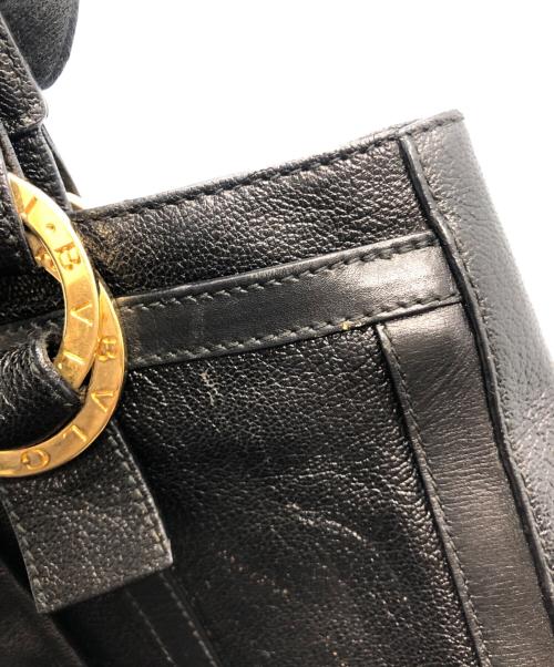 BVLGARI（ブルガリ）BVLGARI (ブルガリ) GREREL　レザートートバッグ ブラックの古着・服飾アイテム