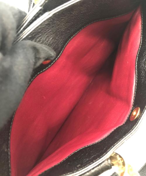 BVLGARI（ブルガリ）BVLGARI (ブルガリ) GREREL　レザートートバッグ ブラックの古着・服飾アイテム