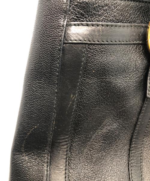 BVLGARI（ブルガリ）BVLGARI (ブルガリ) GREREL　レザートートバッグ ブラックの古着・服飾アイテム