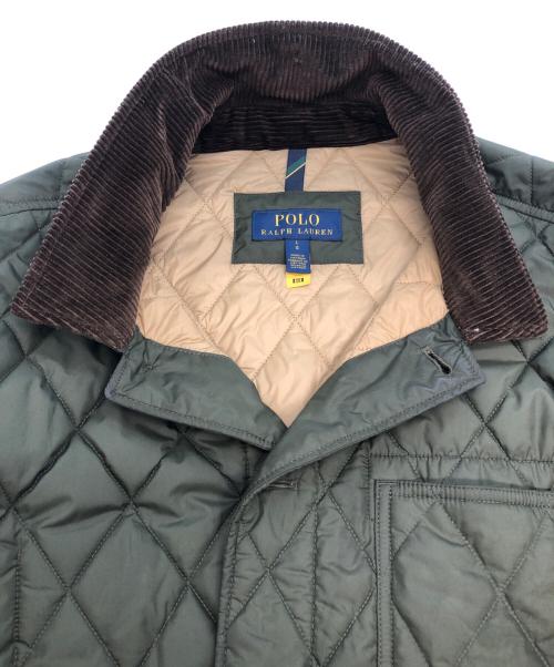 POLO RALPH LAUREN（ポロ・ラルフローレン）POLO RALPH LAUREN (ポロ・ラルフローレン) 中綿キルティングジャケット オリーブ×ブラウン サイズ:Lの古着・服飾アイテム