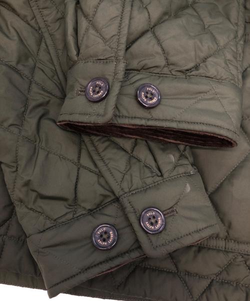 POLO RALPH LAUREN（ポロ・ラルフローレン）POLO RALPH LAUREN (ポロ・ラルフローレン) 中綿キルティングジャケット オリーブ×ブラウン サイズ:Lの古着・服飾アイテム