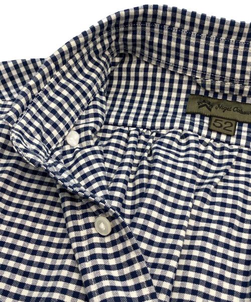 NIGEL CABOURN（ナイジェルケーボン）NIGEL CABOURN (ナイジェルケーボン) 半袖シャツ ブルー×ホワイト サイズ:52の古着・服飾アイテム