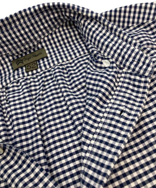 NIGEL CABOURN（ナイジェルケーボン）NIGEL CABOURN (ナイジェルケーボン) 半袖シャツ ブルー×ホワイト サイズ:52の古着・服飾アイテム