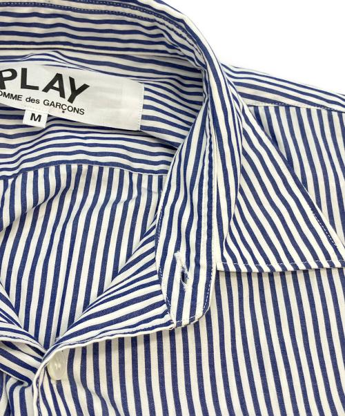 PLAY COMME des GARCONS（プレイコムデギャルソン）PLAY COMME des GARCONS (プレイコムデギャルソン) Stripe Shirt With Black Emblem ホワイト×ブルー サイズ:SIZE Mの古着・服飾アイテム