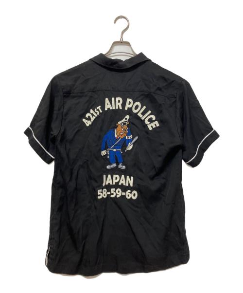 HOUSTON（ヒューストン）HOUSTON (ヒューストン) AIR POLICE ボーリングシャツ ブラック サイズ:SIZE Mの古着・服飾アイテム