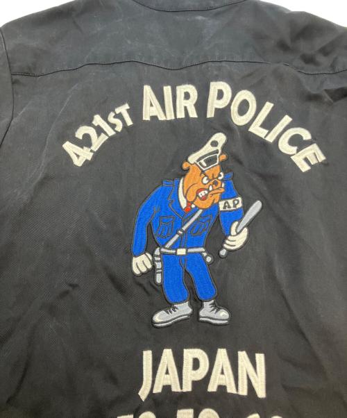 HOUSTON（ヒューストン）HOUSTON (ヒューストン) AIR POLICE ボーリングシャツ ブラック サイズ:SIZE Mの古着・服飾アイテム