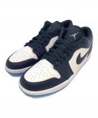 NIKEナイキ）の古着「Nike Air Jordan 1 Low　ローカットスニーカー」｜ネイビー×ホワイト