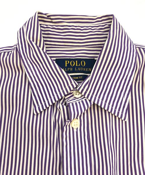 POLO RALPH LAUREN（ポロ・ラルフローレン）POLO RALPH LAUREN (ポロ・ラルフローレン) 長袖シャツ ホワイト×パープル サイズ:SIZE 6の古着・服飾アイテム