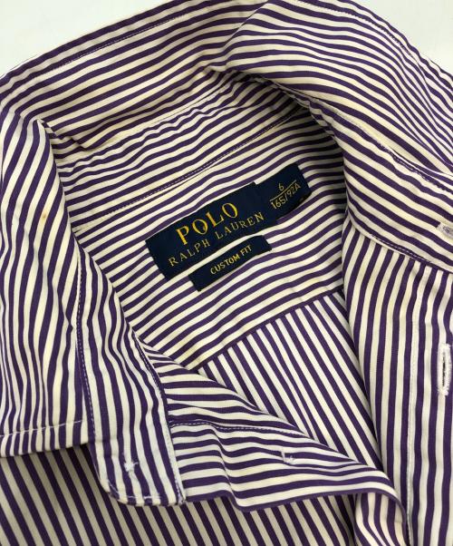 POLO RALPH LAUREN（ポロ・ラルフローレン）POLO RALPH LAUREN (ポロ・ラルフローレン) 長袖シャツ ホワイト×パープル サイズ:SIZE 6の古着・服飾アイテム