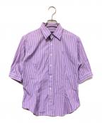 RALPH LAURENラルフローレン）の古着「半袖シャツ」｜パープル×ホワイト