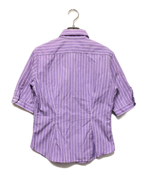 RALPH LAUREN（ラルフローレン）RALPH LAUREN (ラルフローレン) 半袖シャツ パープル×ホワイト サイズ:SIZE 6の古着・服飾アイテム