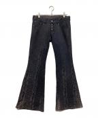 TORNADO MARTトルネードマート）の古着「Python jacquard flare pants」｜ブラック