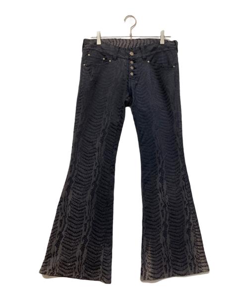TORNADO MART（トルネードマート）TORNADO MART (トルネードマート) Python jacquard flare pants ブラック サイズ:SIZE Mの古着・服飾アイテム