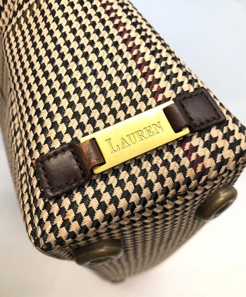 RALPH LAUREN（ラルフローレン）RALPH LAUREN (ラルフローレン) トートバッグ ブラウン×ベージュの古着・服飾アイテム