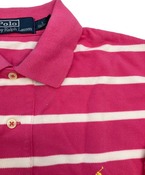 POLO RALPH LAUREN（ポロ・ラルフローレン）POLO RALPH LAUREN (ポロ・ラルフローレン) ポロシャツ ピンク×ホワイト サイズ:SIZE Sの古着・服飾アイテム