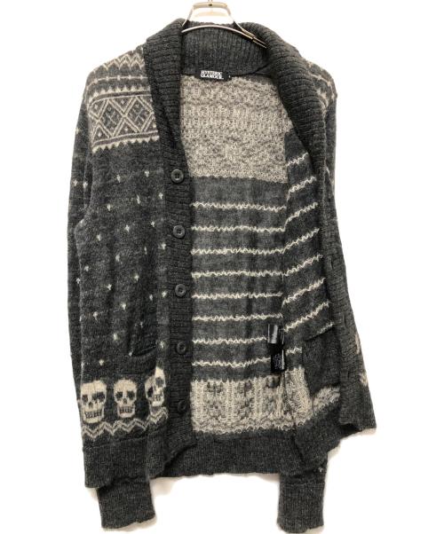 Hysteric Glamour（ヒステリックグラマー）Hysteric Glamour (ヒステリックグラマー) ニットカーディガン グレー サイズ:Lの古着・服飾アイテム