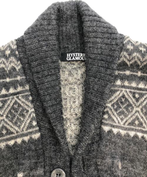 Hysteric Glamour（ヒステリックグラマー）Hysteric Glamour (ヒステリックグラマー) ニットカーディガン グレー サイズ:Lの古着・服飾アイテム