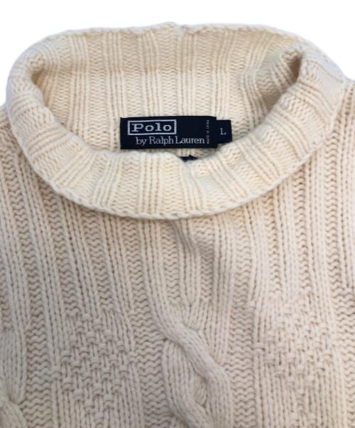 POLO RALPH LAUREN（ポロ・ラルフローレン）POLO RALPH LAUREN (ポロ・ラルフローレン) 厚手ニット アイボリー サイズ:Lの古着・服飾アイテム