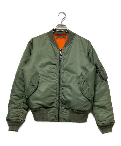 AVIREX（アヴィレックス）AVIREX (アヴィレックス) MA-1ジャケット グリーン×オレンジ サイズ:Lの古着・服飾アイテム