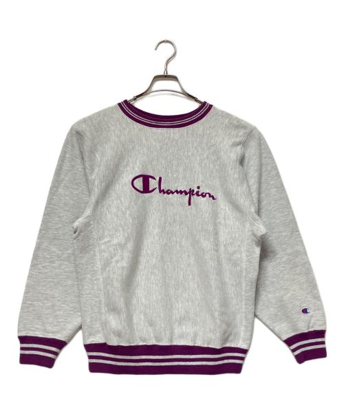 Champion REVERSE WEAVE（チャンピオン リバース ウィーブ）Champion REVERSE WEAVE (チャンピオン リバース ウィーブ) スウェット グレー×パープル サイズ:SIZE Mの古着・服飾アイテム