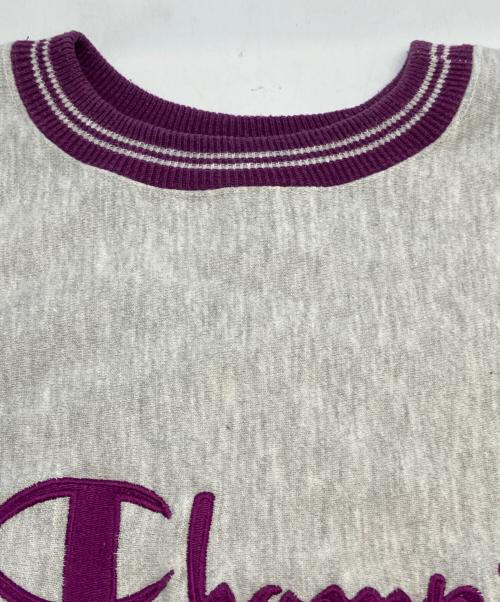 Champion REVERSE WEAVE（チャンピオン リバース ウィーブ）Champion REVERSE WEAVE (チャンピオン リバース ウィーブ) スウェット グレー×パープル サイズ:SIZE Mの古着・服飾アイテム