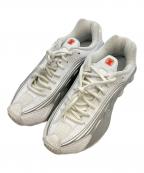 NIKEナイキ）の古着「NIKE SHOX R4 WHITE/WHITE-METALLIC SILVER-MAX ORANGE」｜ホワイト×グレー