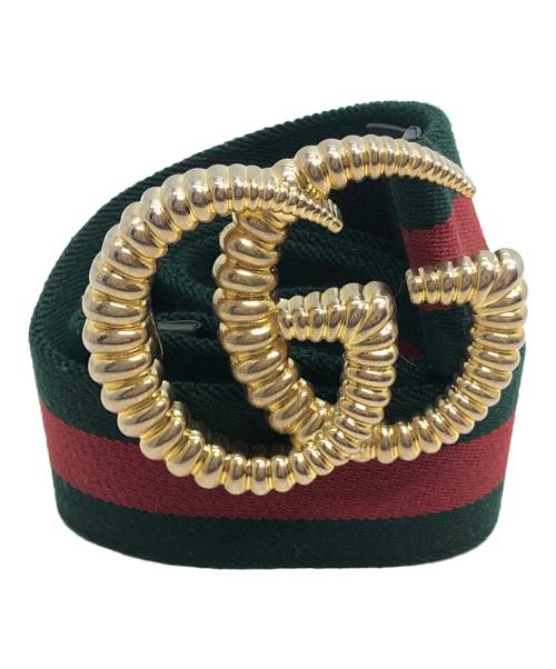 GUCCI（グッチ）GUCCI (グッチ) サッシュベルト グリーン×レッドの古着・服飾アイテム