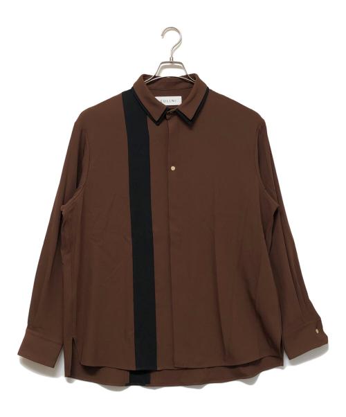 CULLNI（クルニ）CULLNI (クルニ) レイヤードカラー 比翼シャツ　長袖シャツ ブラウン サイズ:SIZE 2の古着・服飾アイテム