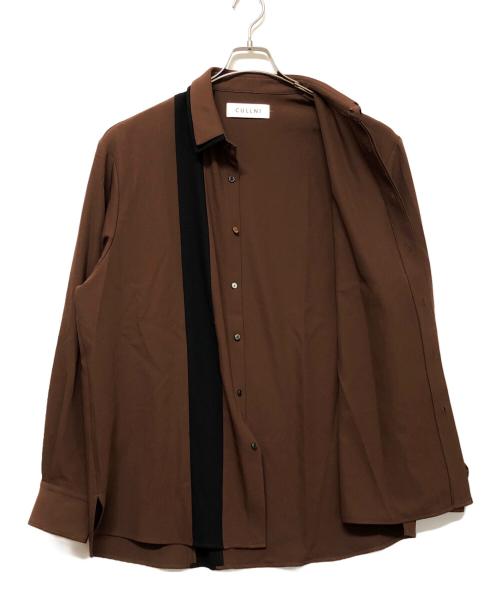 CULLNI（クルニ）CULLNI (クルニ) レイヤードカラー 比翼シャツ　長袖シャツ ブラウン サイズ:SIZE 2の古着・服飾アイテム