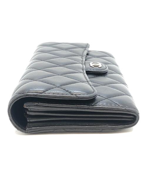 CHANEL（シャネル）CHANEL (シャネル) マトラッセ クラシック ロング フラップウォレット ブラックの古着・服飾アイテム